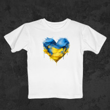 Футболка дитяча Серце фарба Біла