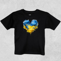 Футболка детская Сердце краска Черная