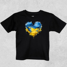 Футболка дитяча Серце фарба Чорна