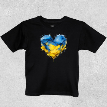 Футболка дитяча Серце фарба Чорна