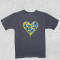 Футболка дитяча Серце квіти №3 Графіт