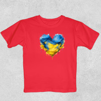 Футболка дитяча Серце фарба Червона