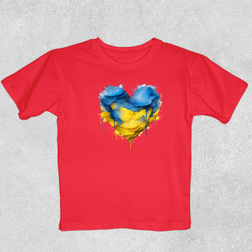 Футболка дитяча Серце фарба Червона