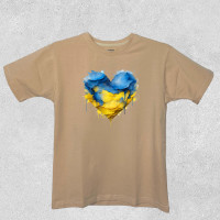 Футболка детская Сердце краска Бежевая