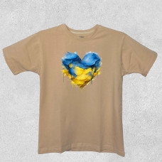 Футболка дитяча Серце фарба Бежева