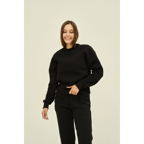 Світшот жіночий на флісі ComfyLine Чорний