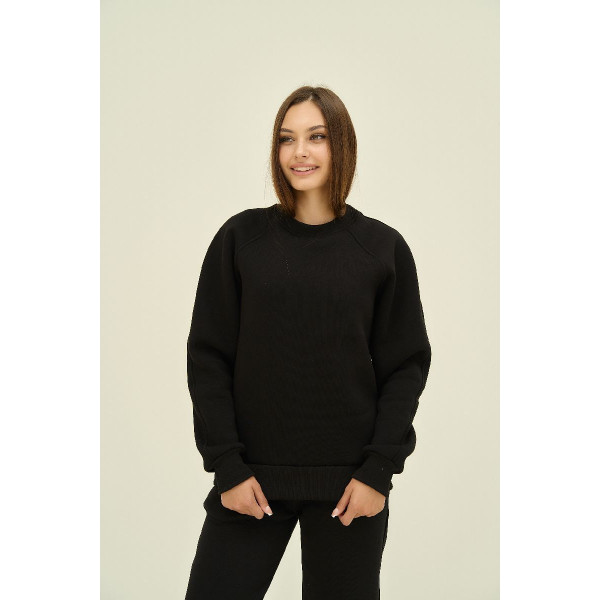 Світшот жіночий на флісі ComfyLine Чорний