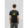 Футболка класична Тризуб та колосся з орнаментом Чорна