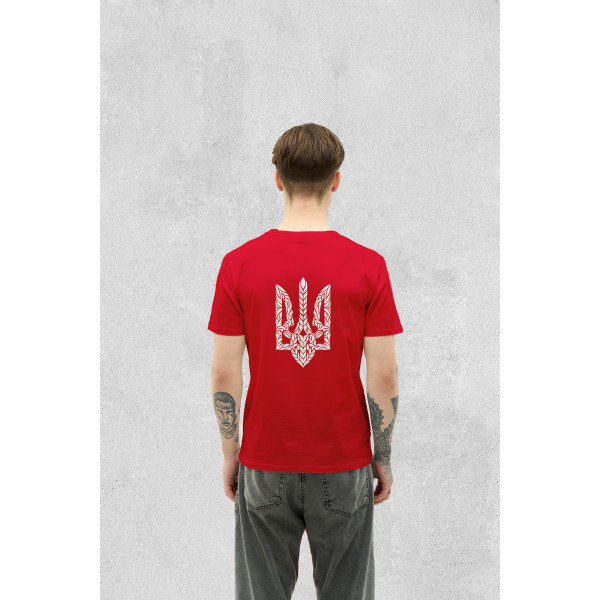 Футболка класична Тризуб липестки w Червона