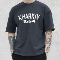 Футболка оверсайз щільна Kharkiv 1654 w Графіт