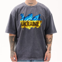 Футболка оверсайз варена Ukraine 101 Графіт