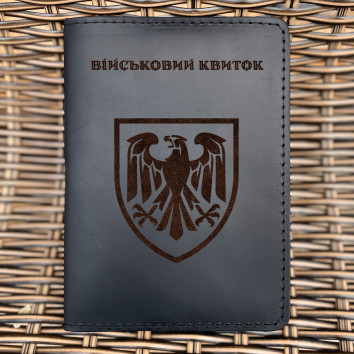 Обкладинка для військового квитка 82 ОДШБр Чорна