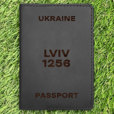 Обкладинка на паспорт Lviv 1256 Чорна