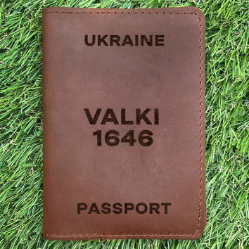 Обкладинка на паспорт valki 1646 Коньяк