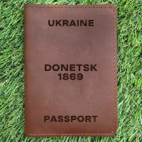 Обкладинка на паспорт Donetsk 1869 Коньяк
