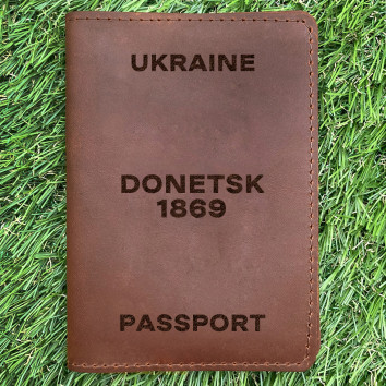 Обкладинка на паспорт Donetsk 1869 Коньяк