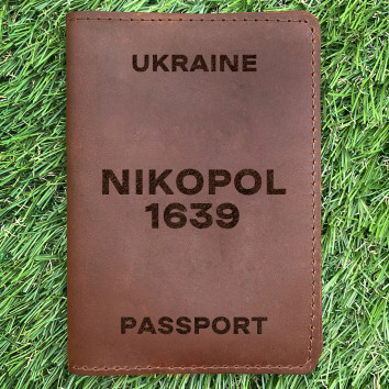 Обкладинка на паспорт Nikopol 1639 Коньяк