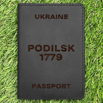 Обложка на паспорт Podilsk 1779 Черная