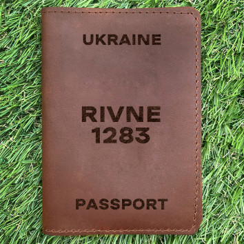 Обкладинка на паспорт Rivne 1283 Коньяк