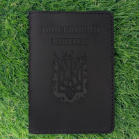 Обложка для военного билета "Огненный Герб" черная