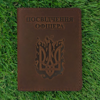 Обложка для удостоверения офицера "Огненный Герб" коньяк
